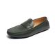 Euro 44size Men's Genuine Leather Moccasin Loafers Rubber Outsole