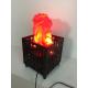 red led silk  square flame light with iron shell