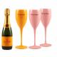 Classic 6oz Pink Plastic Champagne Glasses Veuve Clicquot Yellow Champagne Flutes