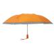 Orange Automatic Umbrella 2 Fold Nylon Fabric With Reflective Perimeter Tape