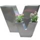 Customized Design Letter Shape Flower Pot Outdoor Stainless Steel Planter Pot Shopping Mall Plaza Flower Box