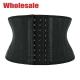 Black 7 Inches 25 Boned Latex Short Torso Waist Trainer With Hooks