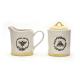 Pottery Creamer And Sugar Set 3D Bees Silk Printed Sugar With Ceramic Lid Everyday