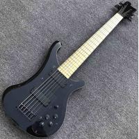 Custom Maple Fingerboard Ricken 6 Strings 4003 Model Bass Guitar in Black Hardware