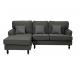 Living Room Linen Fabric Sofa With Foam Imitated Linen Solid Wood Legs