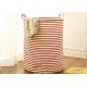 Puting portable Laundry basket storage bag box bathroom hamper bin customized colors stripe Green blue Cotton Linen