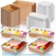 Charcuterie Box With Clear Safety Lid 5 Brown Square Disposable Food Container Bakery Bread Box Brown Baking