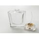 Decorative Square Clear Small Glass Perfume Bottles With Lids , 30ml Volume