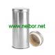 silver round tea tin container with airtight plastic seal lid