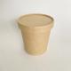 Biodegradable Soup Paper Cup With Lid 16 Oz 500ml Kraft Noodle Container