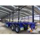 SGS Flat Bed Semi Trailer 3 Axles With 12pcs Container Twist Lock