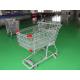Supermarket Metal Shopping Carts , Swivel Casters Shopping Trolley Cart