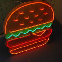 Hamburg Steak Cuttable Neon Signs Spectacular AC240V Custom Neon Bar Signs