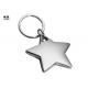Silver Star Metal Key Rings For Men Laser Engraved Logo Zinc Alloy Material