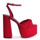 Faux Suede 12cm Platform Heel Shoes Wedge Ankle Strap With Bow Front Strap