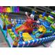 Durable Happy Clown Island Inflatable Fun City Commercial Bouncers With Big