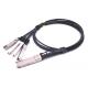 Qsfp Direct Attach Cable To 10g 4sfp Passive Copper Cable 30awg 28awg For Data Center