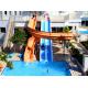Rainbow Racing Curved Swimming Pool Water Slide Combo CE RoHS Approved