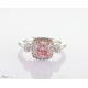 Custom Lab Grown Diamond Rings Three Stone Style Main Stone 1.61ct Fancy Pink Cushion Cut