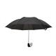 19 Inch Black Mens Two Fold Umbrella Compact Automatic Open Metal With Black Handle