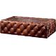 Antique Rectangular Trunk Coffee Table , Brown Leather Coffee Table With Glass Top