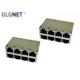 2x4 1G Stacked ICM Stacked RJ45 Connectors DIP Mounting Support PoE+ Function