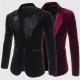 Wholesale business style softer velvet slim fit jackets mens blazers casual