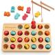 STEM Learning Wooden Magnetic Fishing Game Montessori Letters Cognition Toy