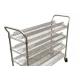 Four Tier  Industrial Wire Shelving / Silver Steel Antistatic Warehouse Trolley