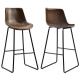26.9LBS  42.5”H Counter Height Dining Chair Sets Of 2 Vintage Leather Barstools