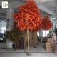 UVG indoor wooden artificial maple trees with silk leaves for hotel foyer landscaping