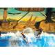 Double / Single Flowrider Water Ride Blue Colored Surfing Simulator Machine With Fiberglass Material