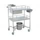 Manual Mobile Surgical Cure Trolley With One Bowl And One Bucket