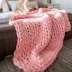 Sustainable Flannel Knitted Blanket in 22 Colors Customizable Handmade Throw Blanket