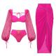 Wire Free Support Three Piece Swimwear In Regular Nylon Appearance