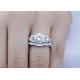 OEM ODM Natural Diamond Wedding Rings , Halo Style Promise Rings 6.5mm Dimension