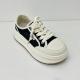 Leisure Black And White Canvas Sneakers With Breathable Mesh Upper