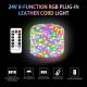 RGB Outdoor Leather Solar String Lights Remote Control 8 Functional Power Supply