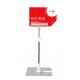 Iron Metal Pop Clip Tabletop Sign Holder , Clear PVC POS Clip Holder