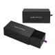 Elegant Linen Pattern Pull Out Sliding Logo Silver Foil Stamped Boxes for Packaging