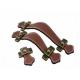 Genuine Leather Drawer Pull Black Leather Office Table Dresser  Handles Modern Style Interior Decoration