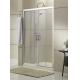 Clear Tempered Glass Double Sliding Shower Doors with F Shape Stainless Steel Handle