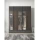 5 Star Hotel Melamine Wood Furniture Simple Sliding Wardrobe With Transparent Doors