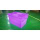 Water - Proof 600*400*365 Mm Stacking Plastic Totes With Anti - Theft Button Seal
