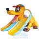 Double Flume Mini Pool Slide Fiberglass Children Swimming Pool Dog Slide Anti UV