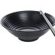 Frosted Effects Black Melamine Serving Bowl Smooth Surface Easy To Clean