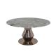 Rose Gold Stainless Steel Dining Table Mirror Finish Large Marble Dining Table