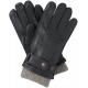 Wholesale custom deer skin leather wool lined black tight leather gloves with Belt