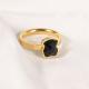 Fancy Stainless Steel Jewelry Rings Size Customized Black Stone Engagement Rings