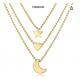 Star Moon Love Pendant Necklace Trendy Stacking Gold Necklaces
